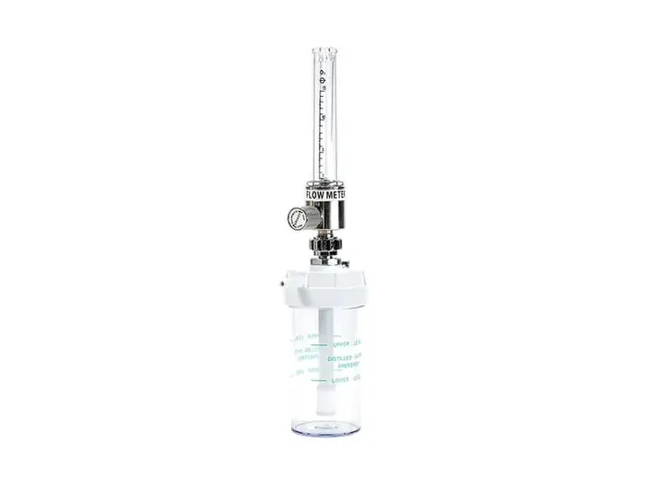 Flujómetro con humidificador para oxígeno